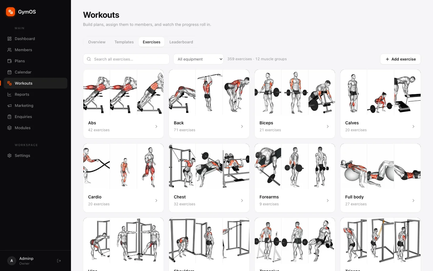 The exercise library