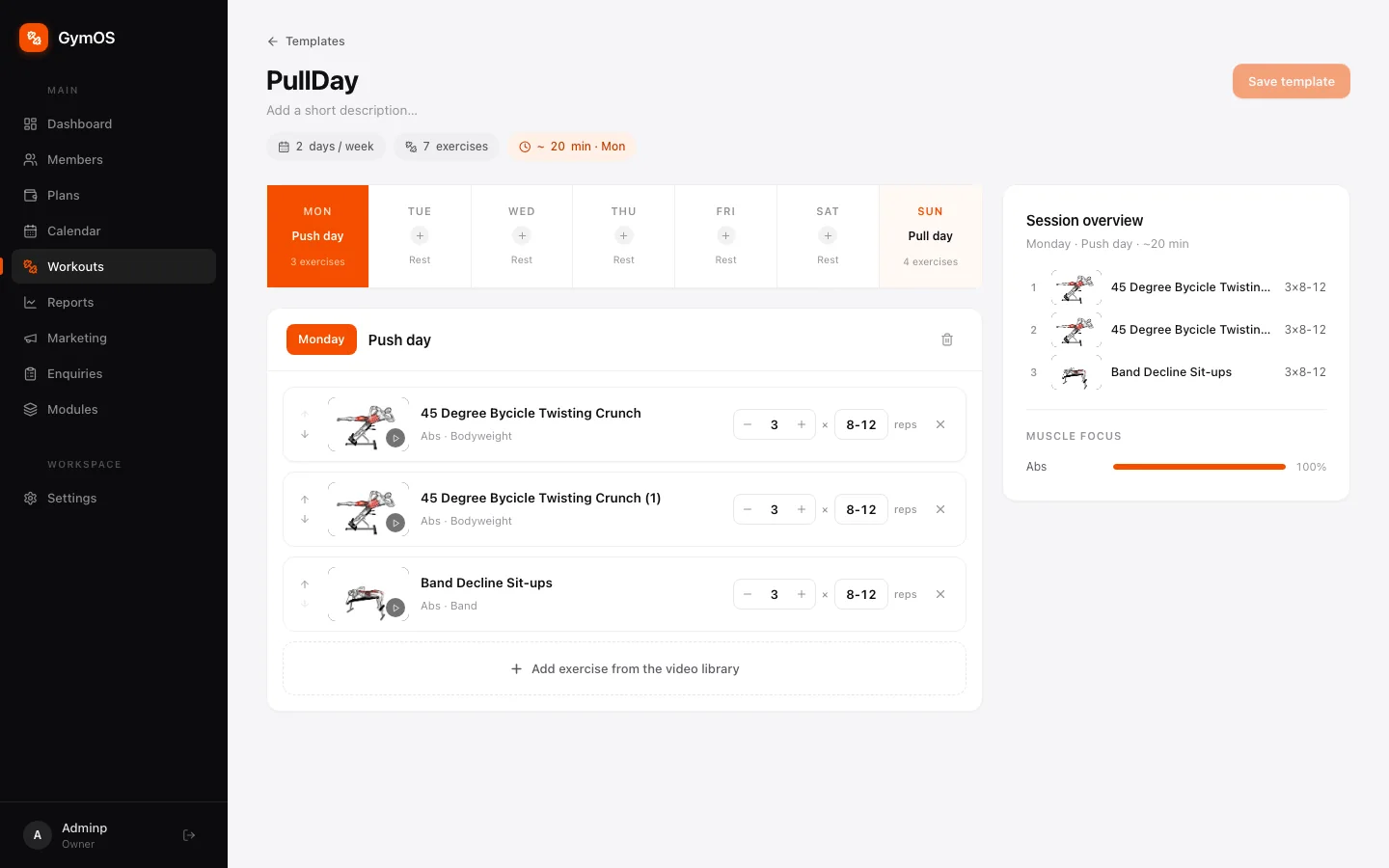 The template builder
