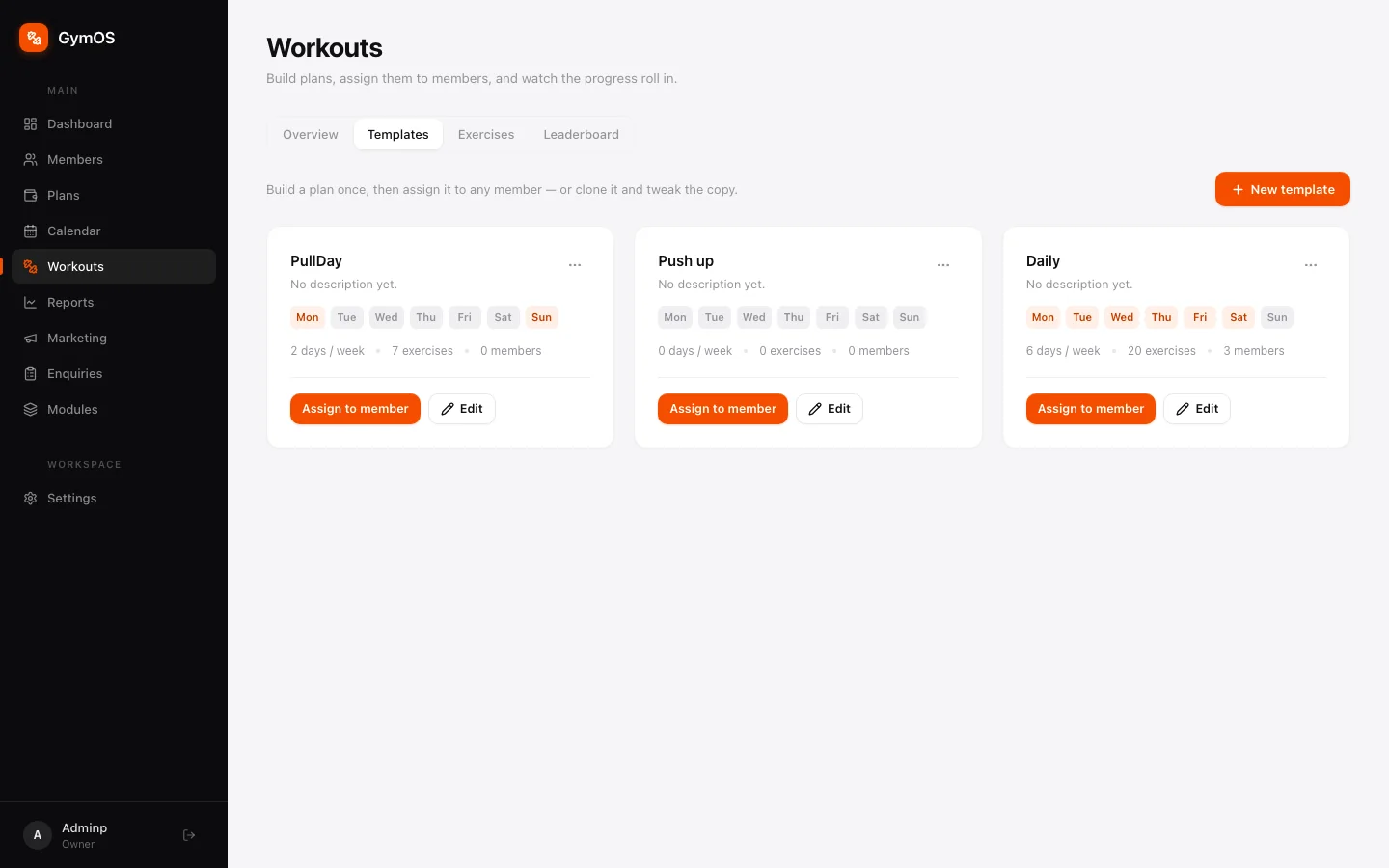 The Templates tab